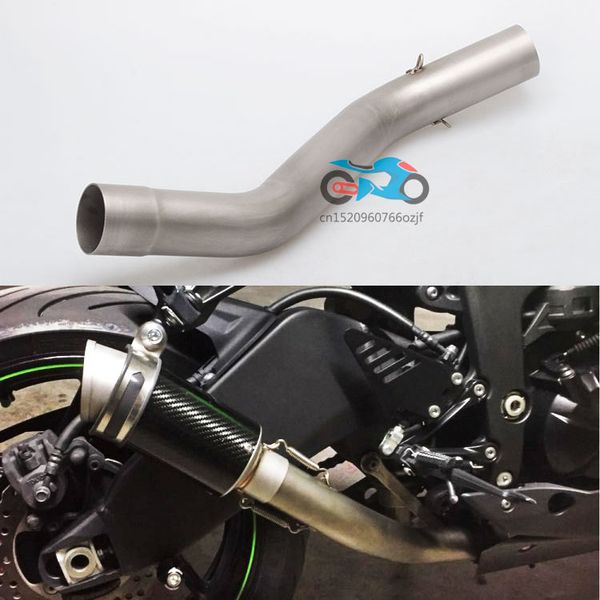 

выхлопная труба для мотоцикла средняя труба из нержавеющей стали подходит для выхлопной трубы 51 мм переходник конвертера zx-6r ссылка zx6r