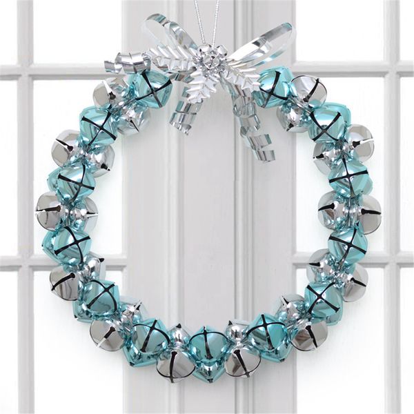 

новогодние украшения для дома рождество белл венок bowknot jingle bell rings подвеска двери венок висит home decor hot 18oct