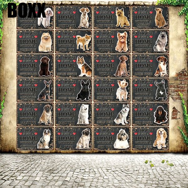 

pet dog mastiff keeshond vizsla poodle metal sign tin poster home decor bar wall art painting 20*30 cm sizer