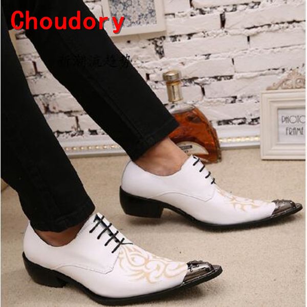 

mens pointed toe dress shoes men leather crocodile skin white wedding classic oxford shoes for men high heels spike, Black