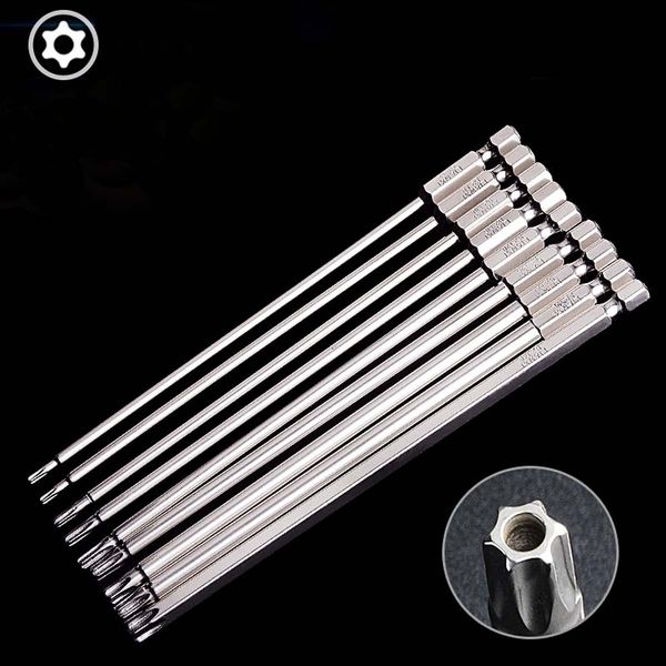 

1pcs 150mm length t8-t40 magnetic torx screwdriver bits 1/4 inch hex electric screwdriver head t8 t9 t10 t15 t20 t25 t27 t30 t40