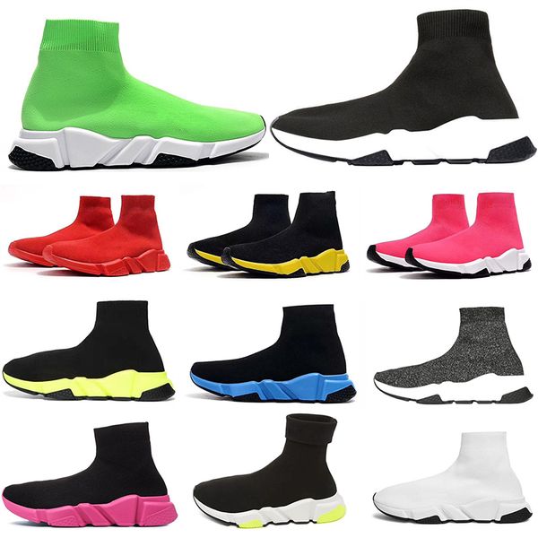 

2020 sock shoes speed trainer running sneaker speed trainer sock race runners boot triple white black shoes men women sport sneaker 36-46, White;red