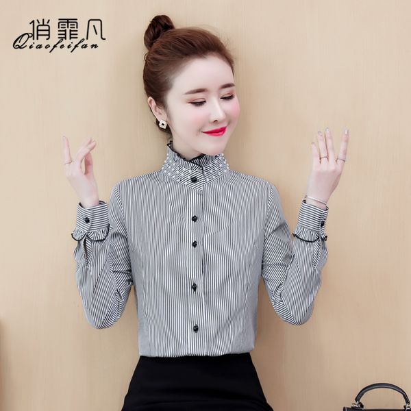 

chiffon shirt women's spring clothing new spring air bottoming shirt 2019 european fashion blouse, White