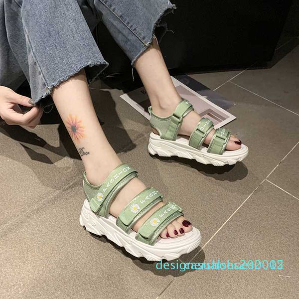 

summer women mesh sport sandals letter decoration open toe casual platform wedge sandals women outdoor beach shoes 2020 d05, Black