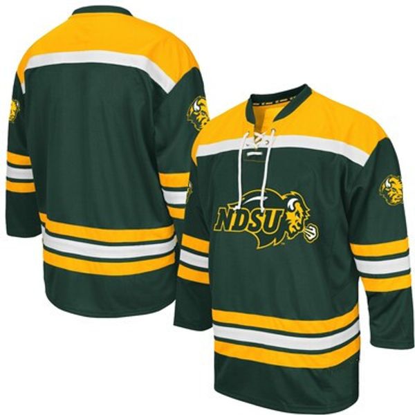 

custom men's ndsu bison colosseum hockey jersey embroidery stitched any name any number hight quality size s-3xl, Black