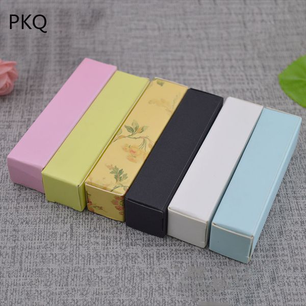 

100pcs multiple colors blank kraft paper box white paper black eyeliner lipstick gift packaging boxes lipstick package box