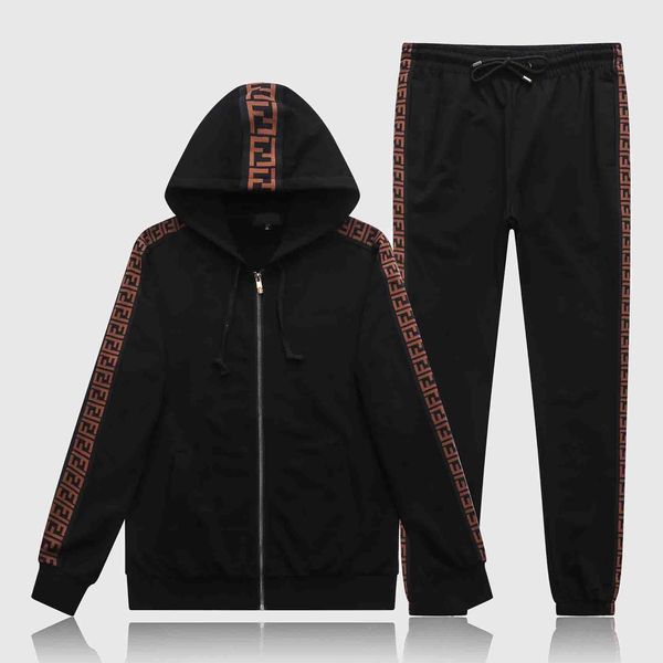 

wholesale new fashion sportswear autumn and winter sportswear hooded suit full zipper men's sportswear hoodie m-3xl, Black;brown