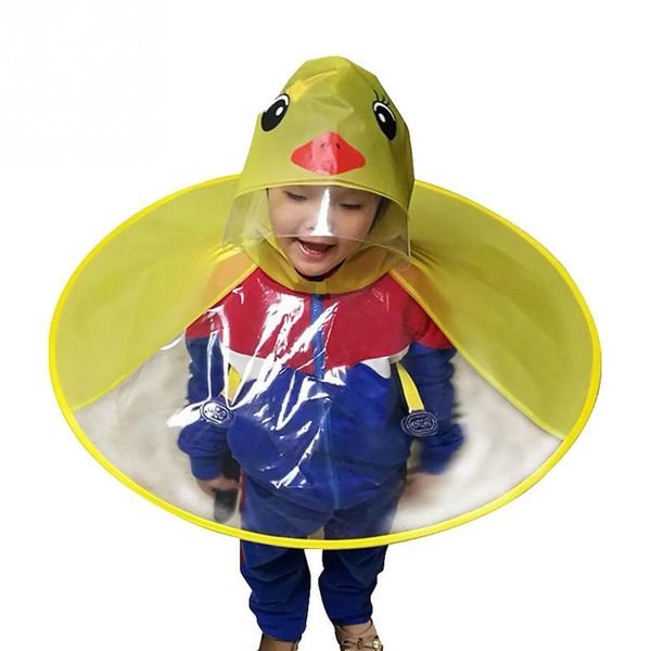 

cute kids raincoat transparent ufo raincoats hands rain poncho baby funny duck rain coat rain cover raincoat for children