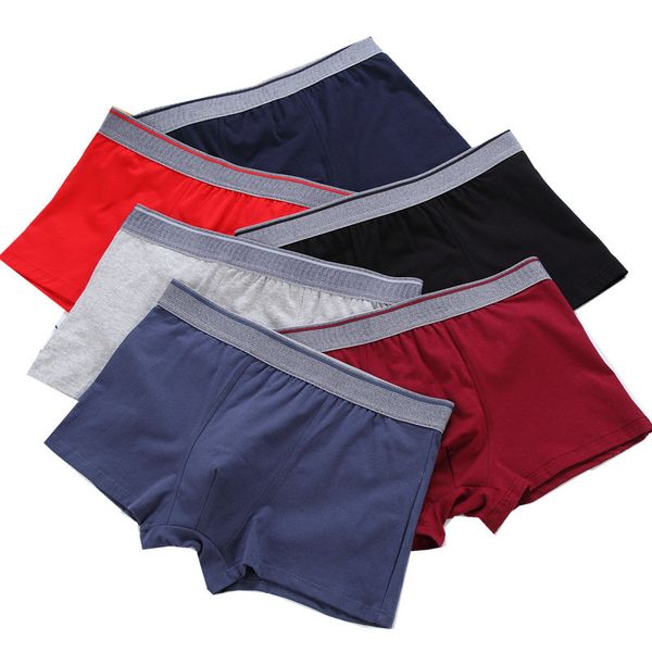 

underwear casual short for man breathable underwear cotton male boxers hombre 5pcs/lot famous mens underwear boxer brief shorts, Black;white