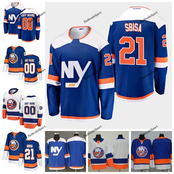 

2019 new york islanders luca sbisa hockey jerseys mens custom name alternate blue home 21 luca sbisa stitched hockey shirts s-xxxl, Black;red
