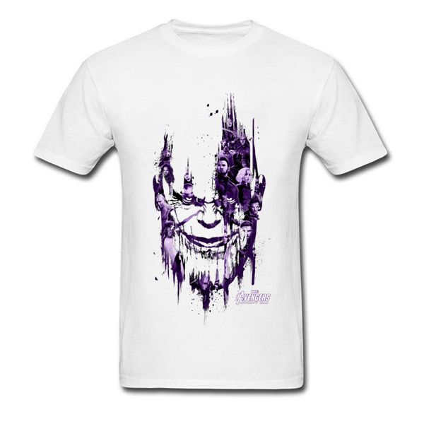 

powerful thanos tshirt men infinity war t shirt usa marvel movie hiphop 4 t-shirt endgame herocool, White;black