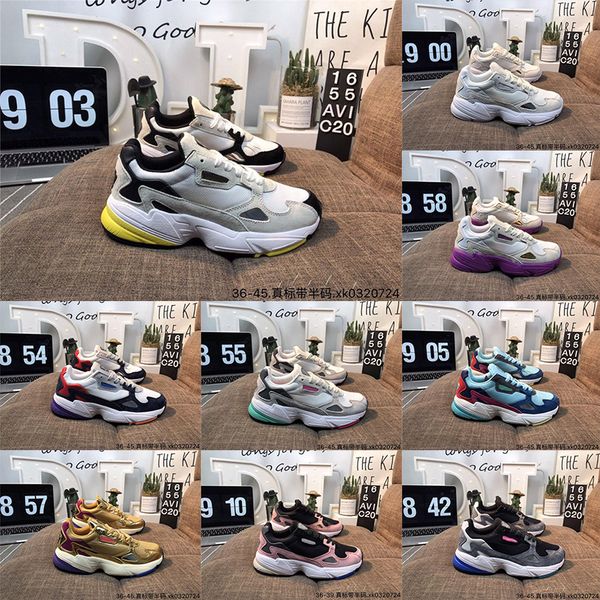 

2018 New Falcon W Dad Casual Designer Men Women Shoes Falcon W Fuchsia Black Light Granite Grey Pink Fashion Luxury Sneakers size 36-45