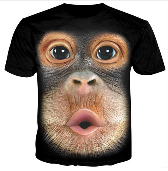 

новые моды для женщин мужчины горилла смешно 3d печать унисекс футболки повседневная футболка хип-хоп летние топы rw0214, White;black