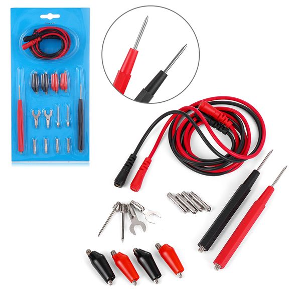 

16pcs universal multimeter cable multifunction digital electronic test lead probe kit set copper wire alligator clip tool