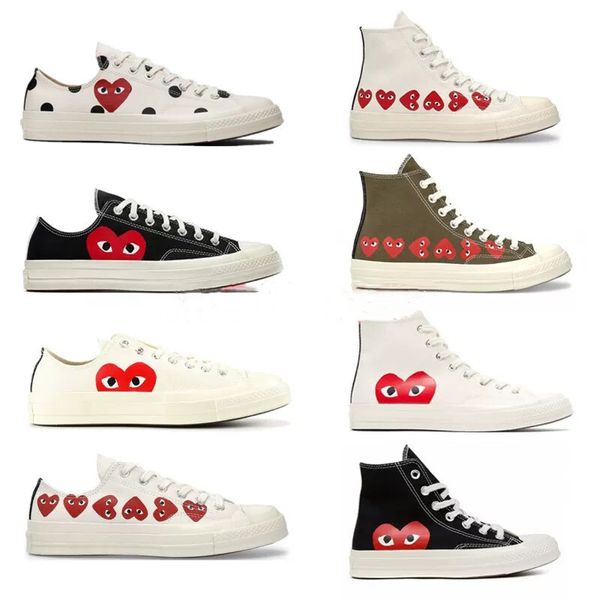 

new 1970s big eyes play chuck 70 multi heart 70s hi canvas skate shoes classic 1970 canvas shoes jointly name skateboard casual sneakers, White;red