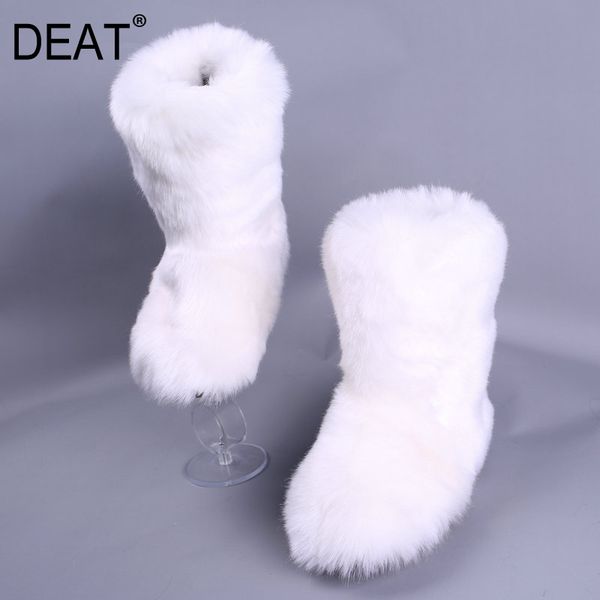 

deat] 2019 круглый toe fur срощенной личности повседневная обувь бархатные женщины короткие ботинки снега новая весна осень мода tide 10e21, Black