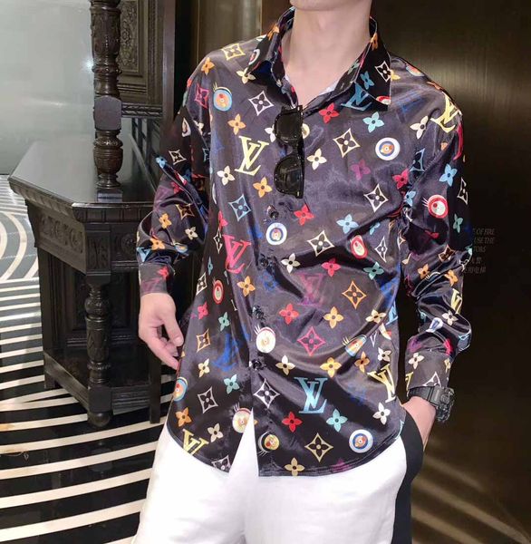 

luwedent brand new men's dress shirts fashion harajuku casual shirt men luxury medusa black gold fancy 3d print slim fit shirts, White;black