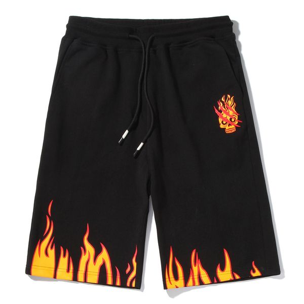 

brand short loose casual pants large size straight cotton elastic waist print shorts men basketball 2019 new arrival pattern bap, White;black