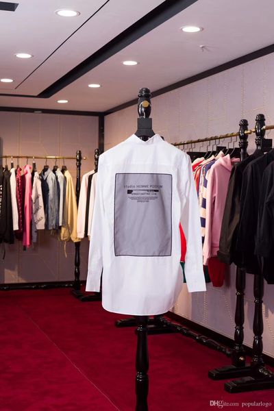 

the new long sleeve casual men's shirt square cloth slogan logo shirt men's