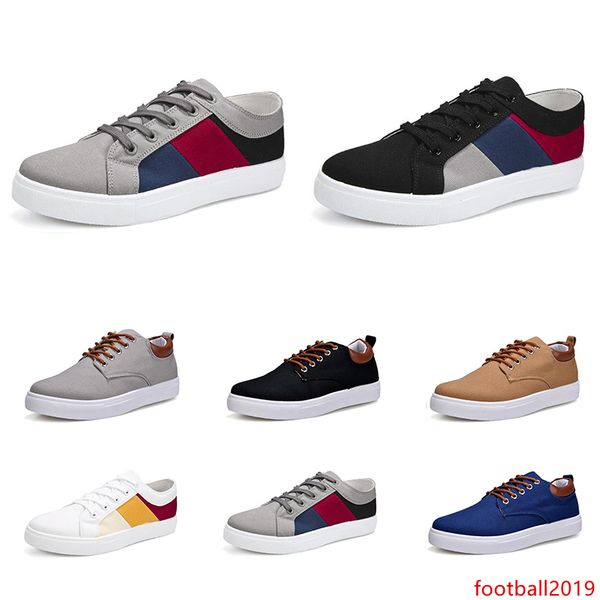 

fast shipping men fashion casual shoes black white navy blue red khaki mens comfortable canvas sneakers size 39-46 item 4