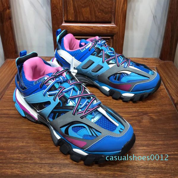 

2019 new color track trainers shoes men womens comfortable breathable mesh nylon cloth track designer shoes size 36-45c2 c12, Black