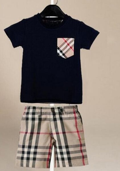 

новый стиль дизайнер дети baby boy девушка футболка + брюки двухсекционный 1-7 лет костюм престижное детская 2pcs одежда наборы, White