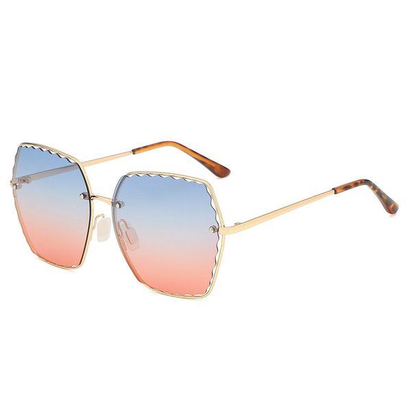 

women lady big frame eyewear female polarized sunglasses ocean gradient two-color fashion decoration big frame glasses