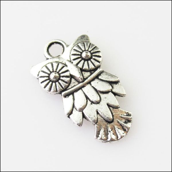 

fashion 12pcs tibetan silver tone animal owl birds charms pendants 11x20mm, Bronze;silver