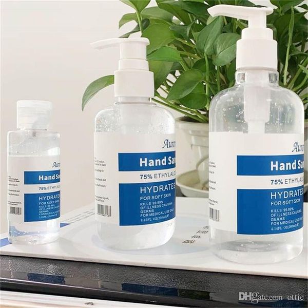 

dhl ship siruini &aurora hand sanitizer 75% to protect skin 60ml 250ml 300ml disposable hand sanitizer portable disinfection spray liquid