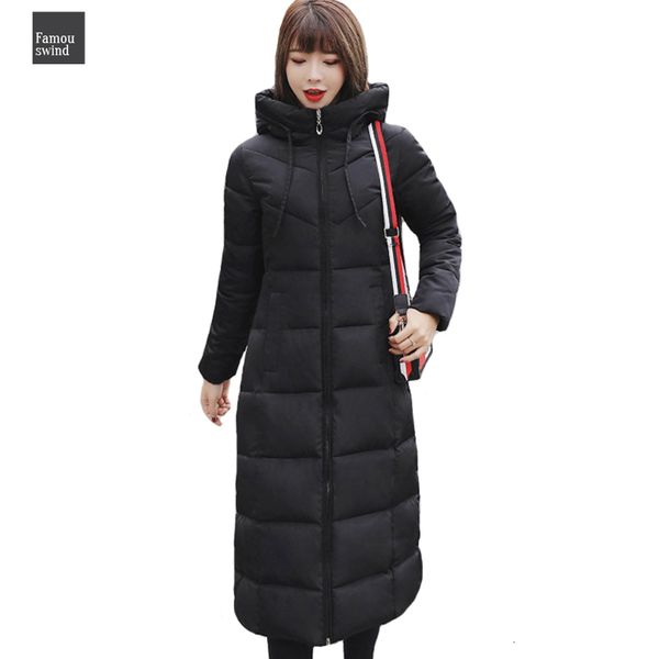 

плюс размер 4xl 5xl 6xl с капюшоном зимние куртки женщин стенд воротник хлопок женщины пальто зимы женщины длинные parka теплый сгущаться, Black