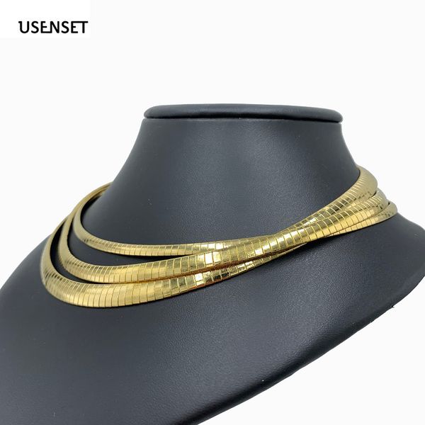 

choker fashion stainless steel jewelry necklace women gold color torques chain 4mm-8mm silver/gold/gold silver cy12, Golden;silver