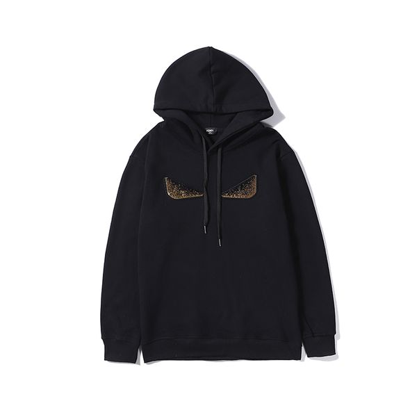 

classic fends mens hoodie luxury designer brand pullover fashion little monster eyes logo sequins cotton comfortable simple wild jumpers, White;black