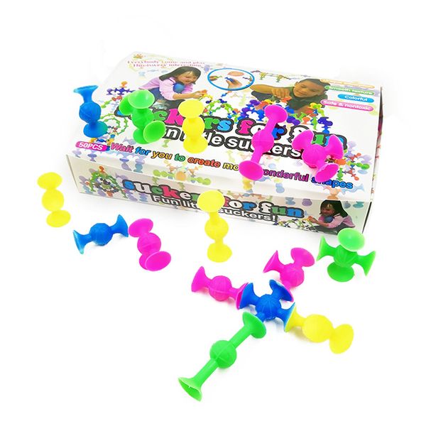 

classical fun little suckers silicone soft blocks building robot educational creative toy shape color cognition development