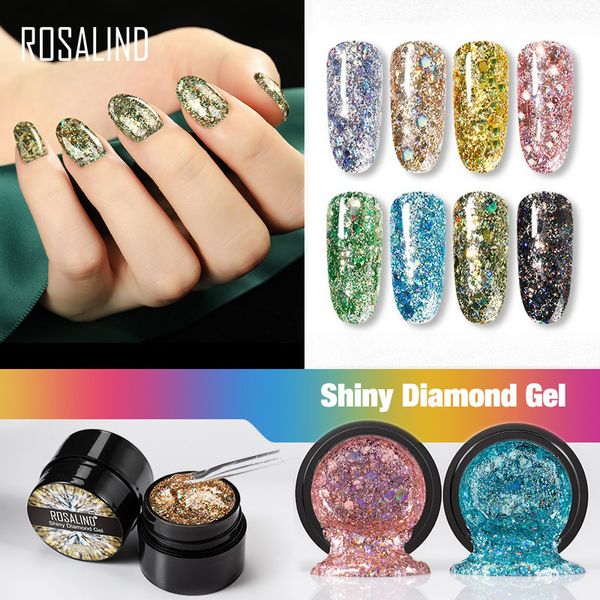 

rosalind gel nail polish rainbow neon hybrid varnishes for nails manicure set decoration need base coat uv led gel, Red;pink