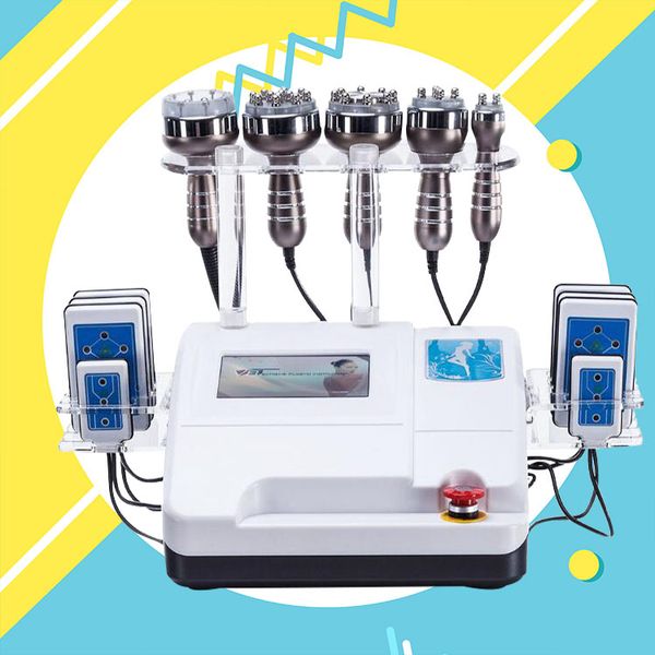 

new model 6 in 1 40k ultrasonic cavitation vacuum radio frequency laser 8 pads lipo laser slimming machine for home use