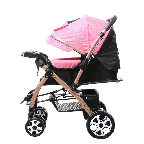 

convertible handle high landscape baby trolley lie flat newborn baby carriage four wheels stroller portable folding umbrella car