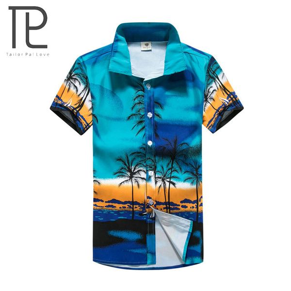

tailor pal love mens hawaiian shirt male casual camisa masculina printed men beach shirts short sleeve, White;black