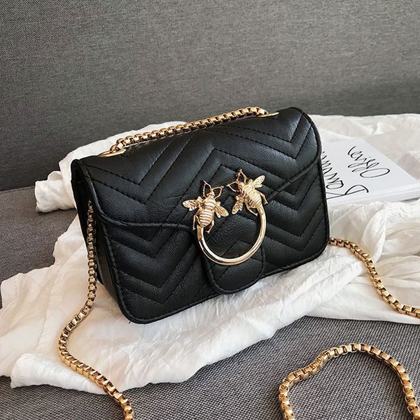 

2020 crossbody сумки для женщин пчелка кожа pu цепная малый закрылков сумка плеча дамы сумка sac a main