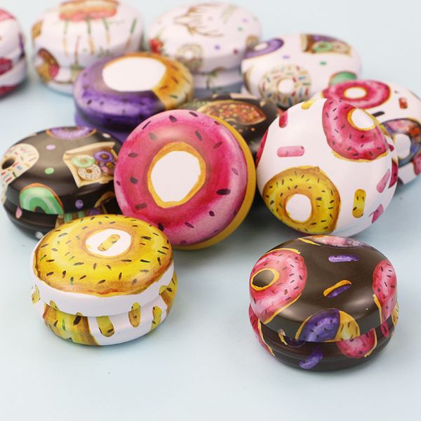 

tinplate candle jar empty tin can donut metal handmade aroma candle making accessories mini box with lid small home decor