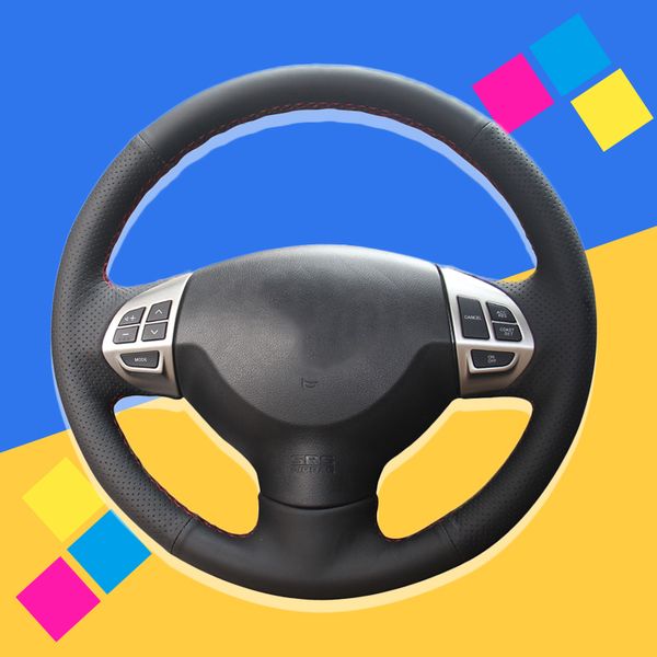 

auto braid on the steering wheel cover for mitsubishi lancer x 10 2007-2015 outlander 2006-2013 asx 2010-2013 colt 2008 diy car
