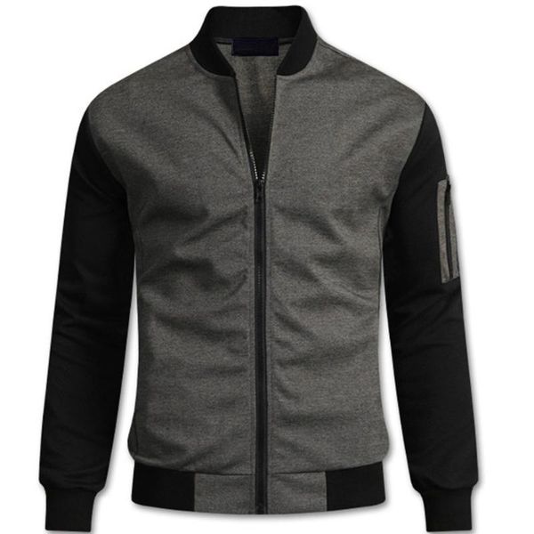 

men's jackets fashion spring autumn mens british casual wear stand collar patchwork jacket coat male outerwear, Black;brown