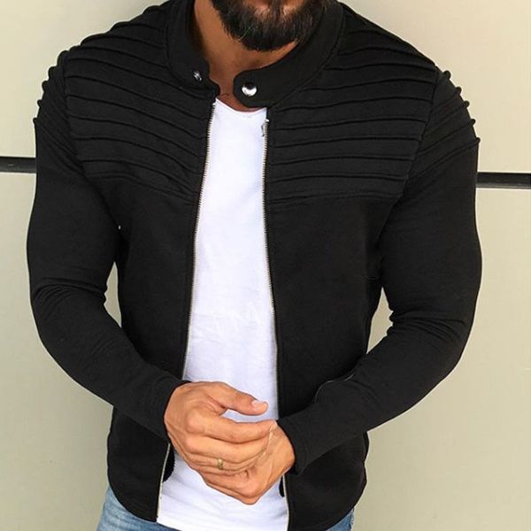 

2019 new brand solid fashion men winter casual slim warm winter baseball coat outwear outfits m-3 xl, Black;brown