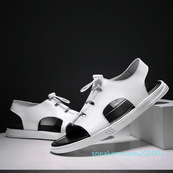 

кожа сандалии мужчины повседневная обувь пляж сандалии открытый dropshipping sandalias hombre light 2020 мужские гладиатор летние 01s, Black