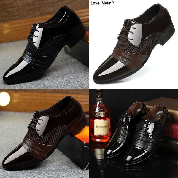 

big size china brand classic male footwear brown black white push dress patent leather office large social elegant shoe for men