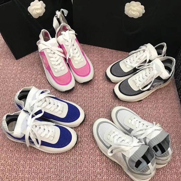 

fashion women shoes real leather handmade multicolor gradient technical fabric sneakers women famous shoes bag04 ch6, Black