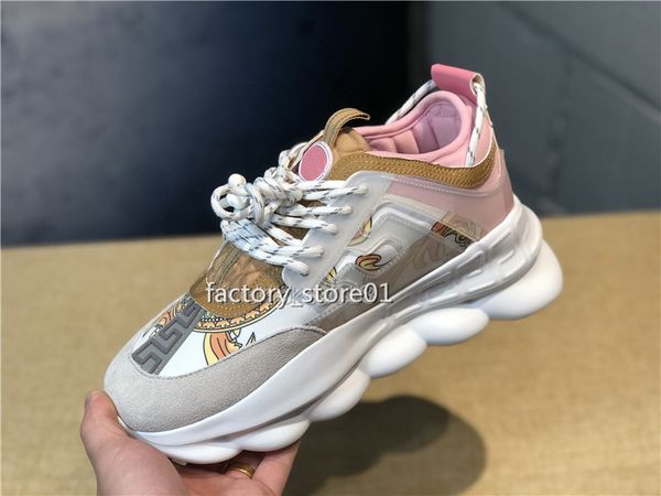 

дешевые лучшая обувь цепная реакция повседневная обувь дизайнерские женщин людей top quality fashion district medusa link-рельефный единстве, Black