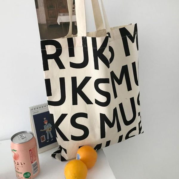 

women tote bags handbags 2020 summer new female casual students school canvas shoulder bags cute letters