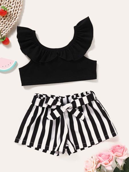 

2pcs set kids designer clothes girls clothing sets summer heart printed t shirt+short pants kids children's clothing suits cotton, White