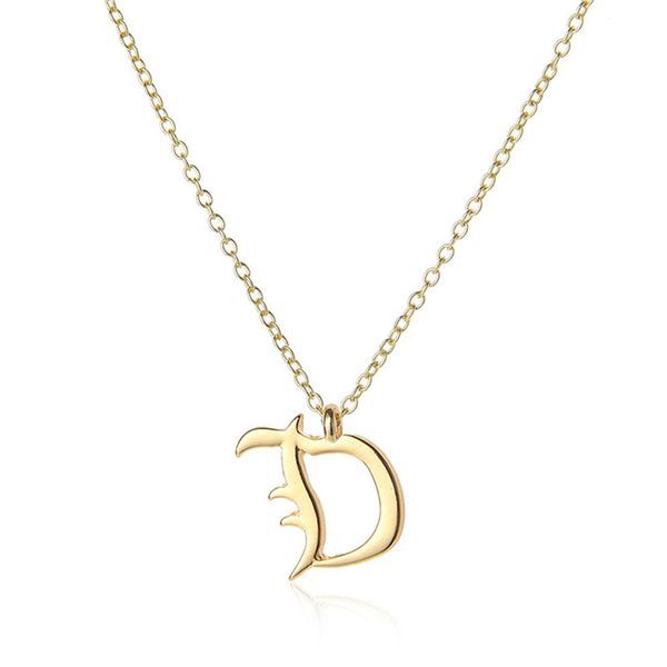 

12pcs charm usa alphabet name initial letter -d pendant necklace monogram america english word sign lucky mother men's women's fam, Silver