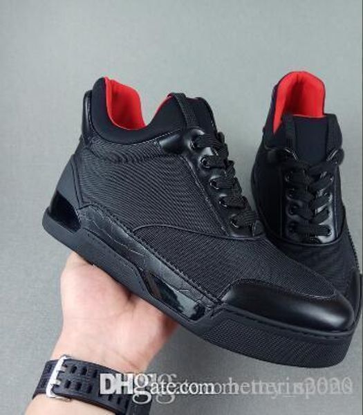 

with paper bag...] low aurelien sneakers flat women,men red bottom shoes perfect quality casual outdoor trainer perfect, Black